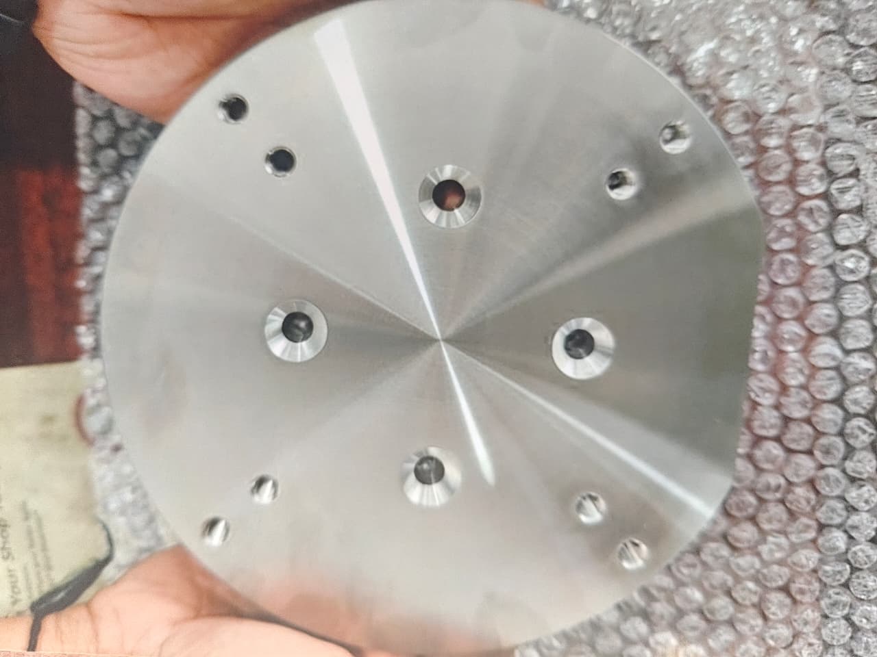 Drilled circular plate